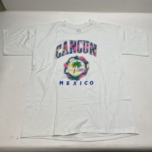 Pierre Bone Cancun Mexico Pink White Vintage Single Stitch T Shirt Mens Size XL